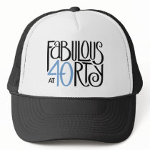 Fabulous 40 black blue Hat