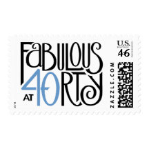 Fabulous 40 black blue Stamp