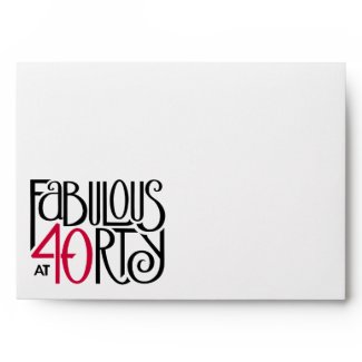 Fabulous 40 black red Card Envelope envelope