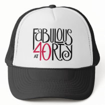 Fabulous 40 black red Hat