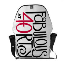 Fabulous 40 black red Messenger Bag
