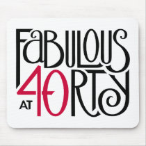 Fabulous 40 black red Mousepad