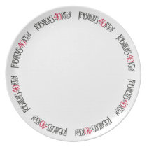 Fabulous 40 black red Plate plates