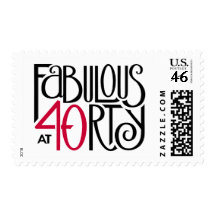 Fabulous 40 black red Stamp