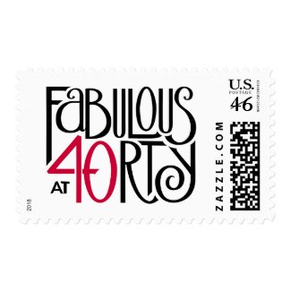 Fabulous 40 black red Stamp stamp