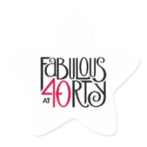 Fabulous 40 black red Star Sticker