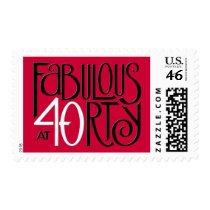 Fabulous 40 black white red Stamp