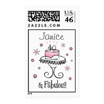 Fabulous 40 Custom Birthday Postage