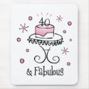 Fabulous 40 Mousepad by pinkinkart Fabulous 40 Mousepad