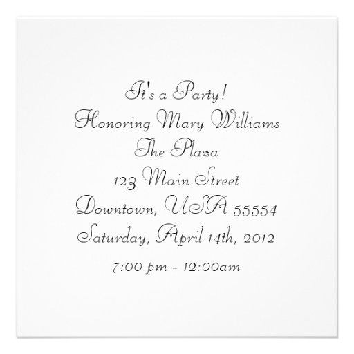 Fabulous 40 Personalized Black Birthday Party Custom Invite