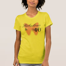 Fabulous & 40, pink butterfly shirt