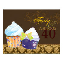 Fabulous 40th Birthday Party Cupcakes Invitations invitations