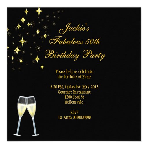 Fabulous 50 50th Birthday Party Deco Lady Red 2 Personalized Invitation