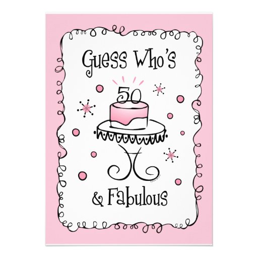 Fabulous 50 Custom Birthday Invitations