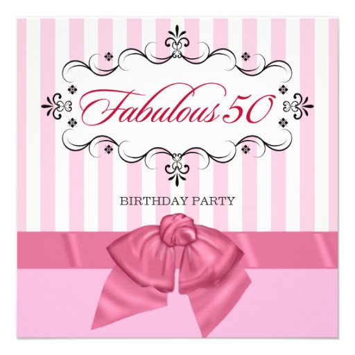 Fabulous 50 - Custom Birthday Party Invitations