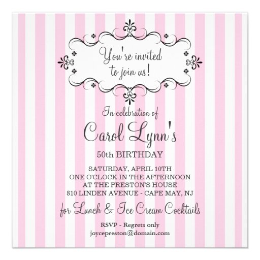 Fabulous 50 - Custom Birthday Party Invitations