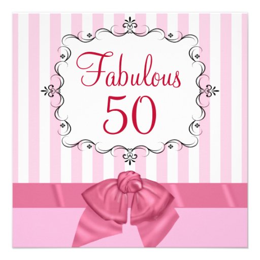 Fabulous 50 - Custom Birthday Party Invitations