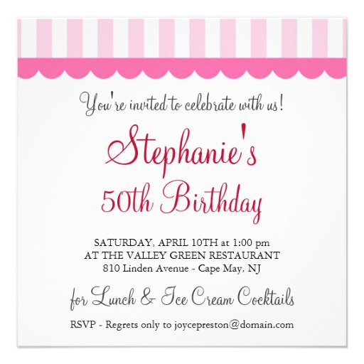 Fabulous 50 - Custom Birthday Party Invitations