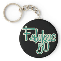 Fabulous 50th Birthday Key Chains