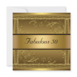 Fabulous 50th Birthday Party Gold Invitation