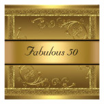 Fabulous 50th Birthday Party Gold Invitation
