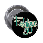 Fabulous 50th Birthday Pinback Button