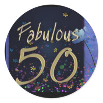 Fabulous 50th Birthday! Round Stickers