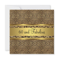 Fabulous & 60 Elegant Leopard Gold Black invitation