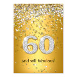 Fabulous 60 Gold Silver Streamers 60th Birthday Card