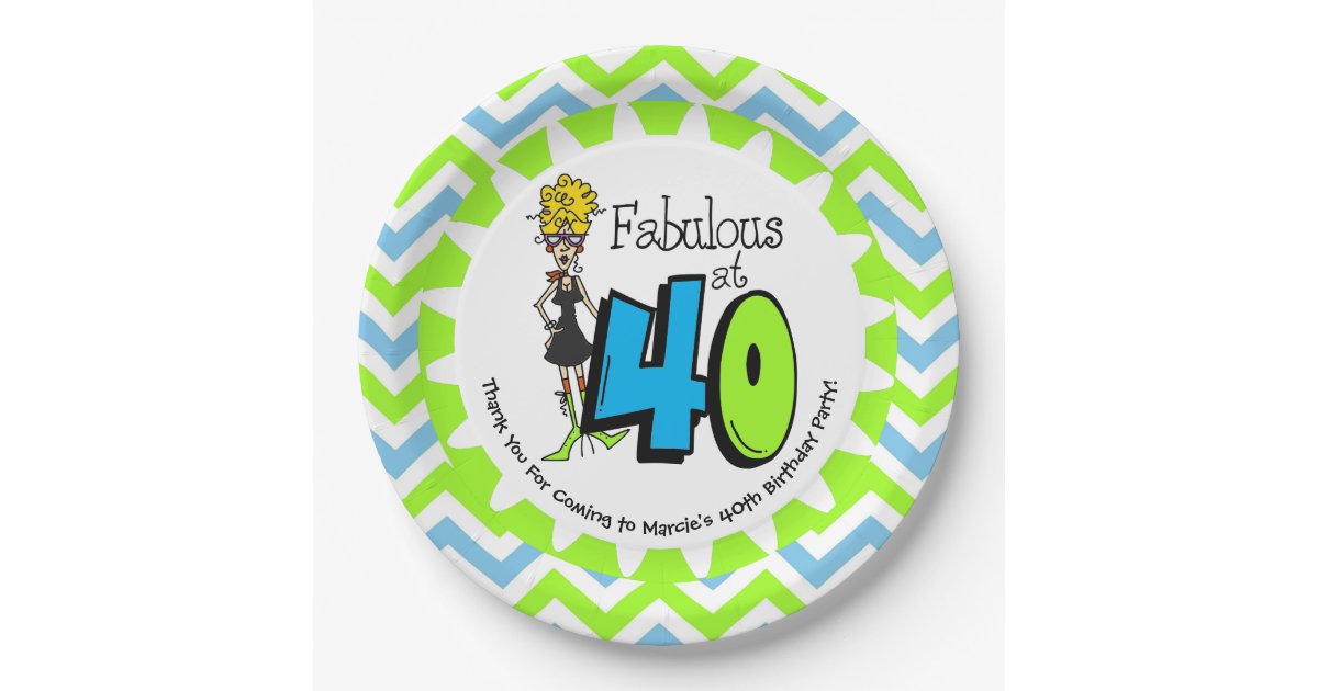 Fabulous at 40 40th Birthday Paper Plates Zazzle