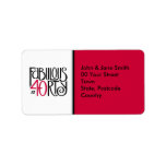 Fabulous at 40 black red Address  Label