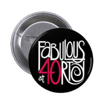 Fabulous at 40 Dark Button buttons