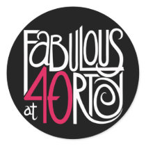 Fabulous at 40rty white Sticker stickers