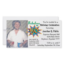 Fabulous At 50 Birthday Party Photo Invitation photo cards