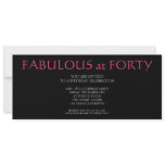 fabulous at forty; birthday custom invitations