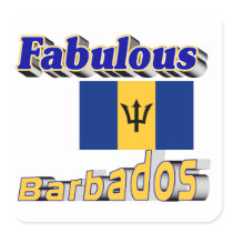 fabulous barbados square sticker