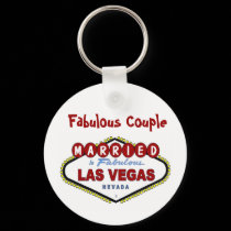 Fabulous Couple, Married In Fabulous Las Vegas Key keychains