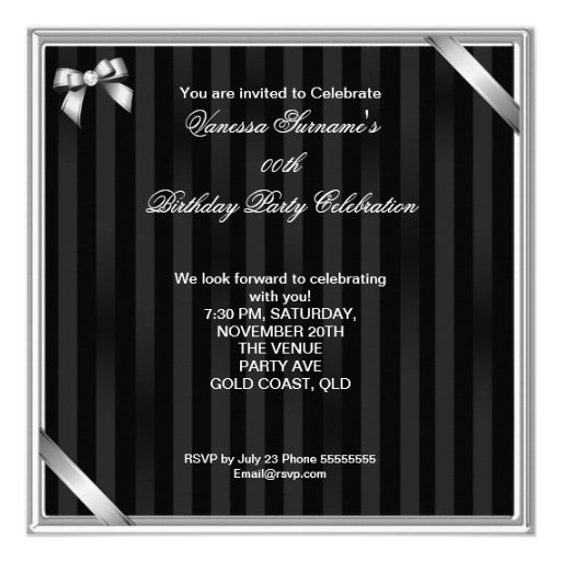 Fabulous Elegant Chandelier Silver Black Photo Invitation