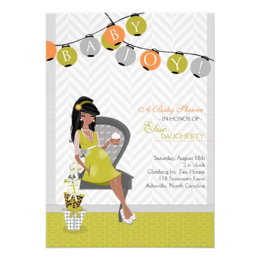 Fabulous Fete Neutral African American Baby Shower Custom Invitations
