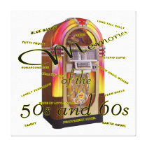 Fabulous fifties juke box Wrapped Canvas 20x20" Stretched Canvas Print