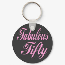 Fabulous Fifty 50th Birthday Keychain