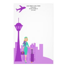 Fabulous Flight Attendant Stationery Design
