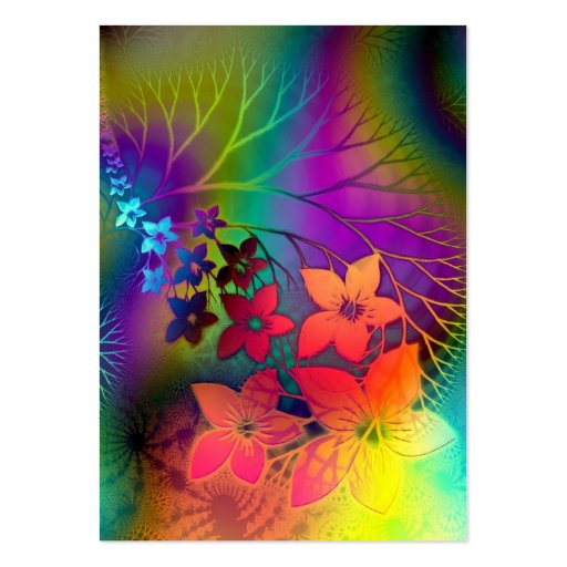 Fabulous Floral Fractural Rainbow Parade Business Cards (back side)