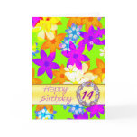 Fabulous flowers 14th birthday greeting cards