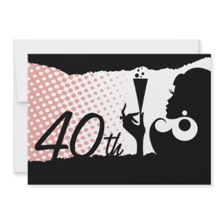 Fabulous Glam Girl 40th Birthday Cocktail Party invitation