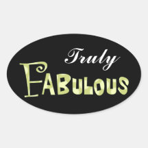 Fabulous (in lime) oval stickers