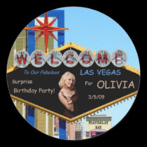 Fabulous Las Vegas Surprise Birthday Party Sticker