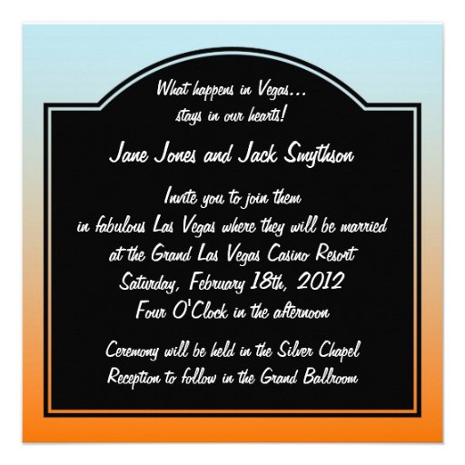 Fabulous Las Vegas Wedding Invitation