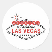 Fabulous Las Vegas Wedding Template Customizable Round Sticker