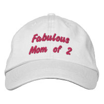 Fabulous Mom of 2 embroidered hats